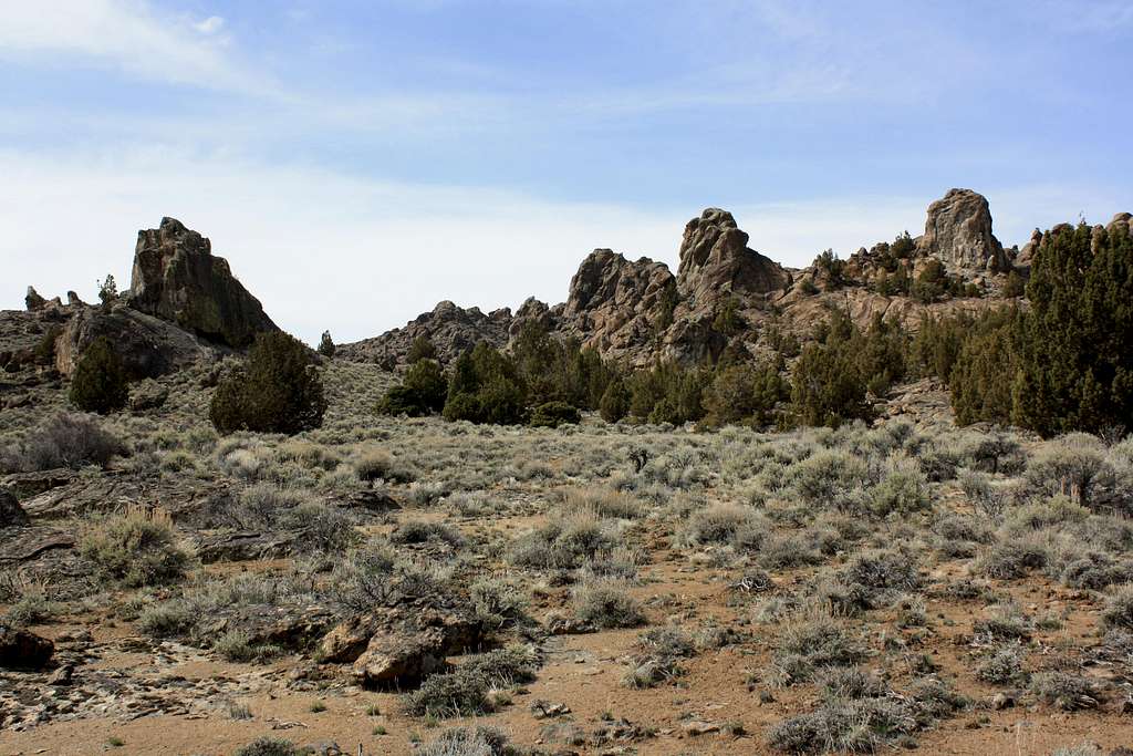 Pinnacles, a cave, and juniper