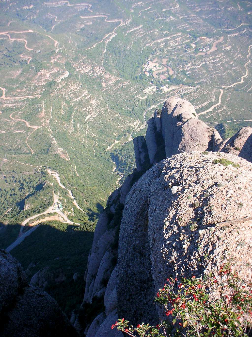 Looking down from Sant Jeroni summit