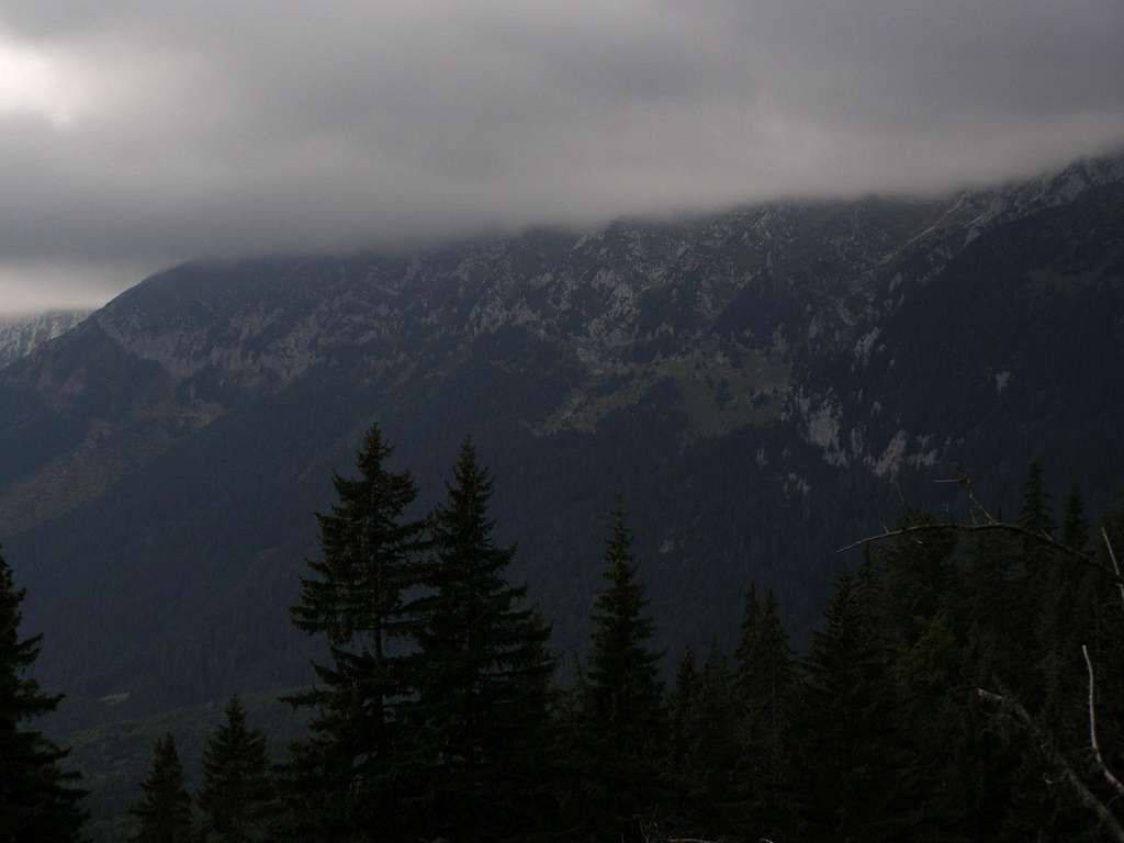North ridge in the clouds