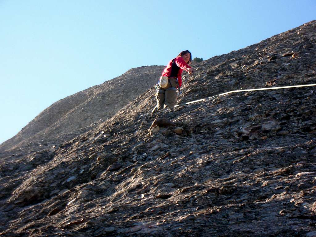 A climber in la Magdalena Superior