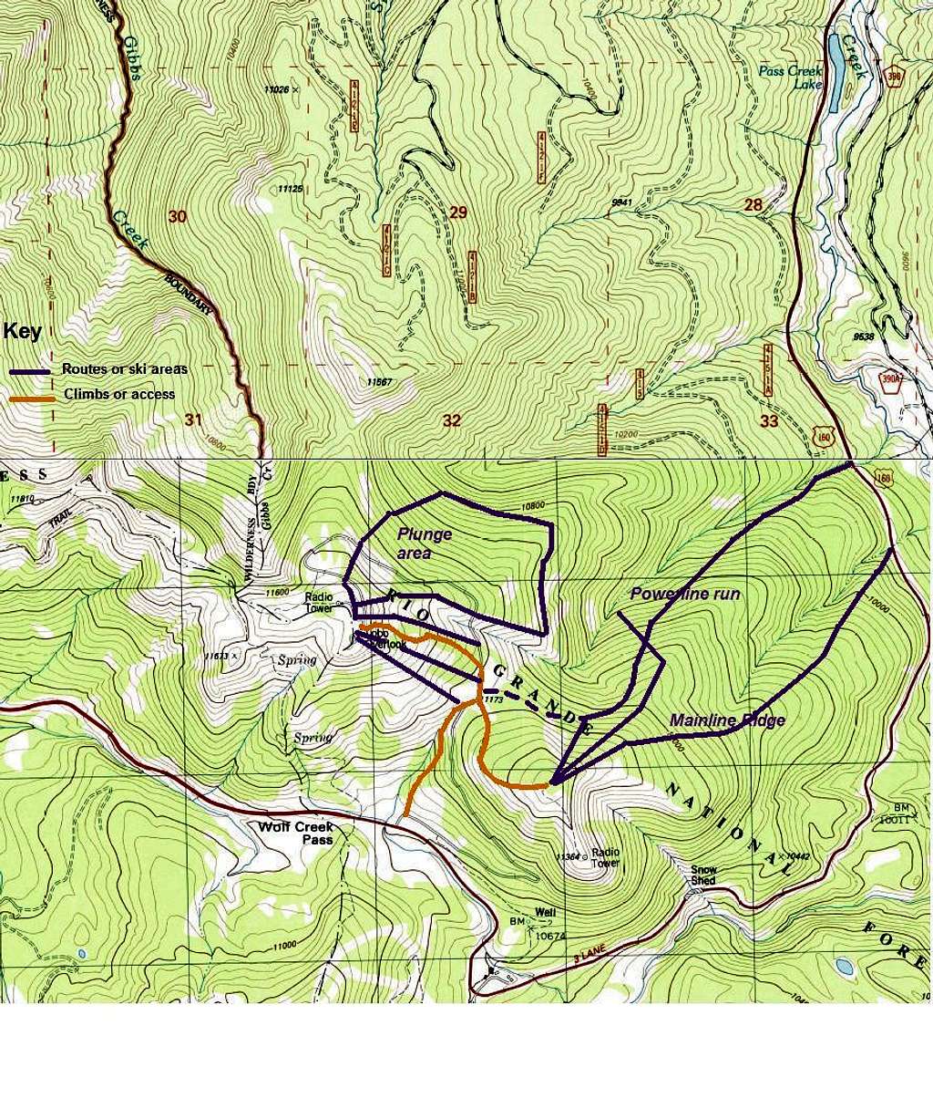 Wolf Creek ski routes