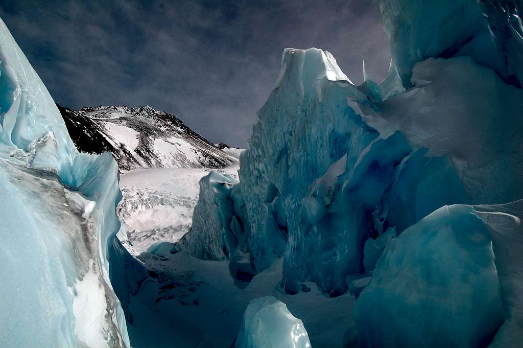 Exiting the 2nd Icefall on the Whitney Glacier