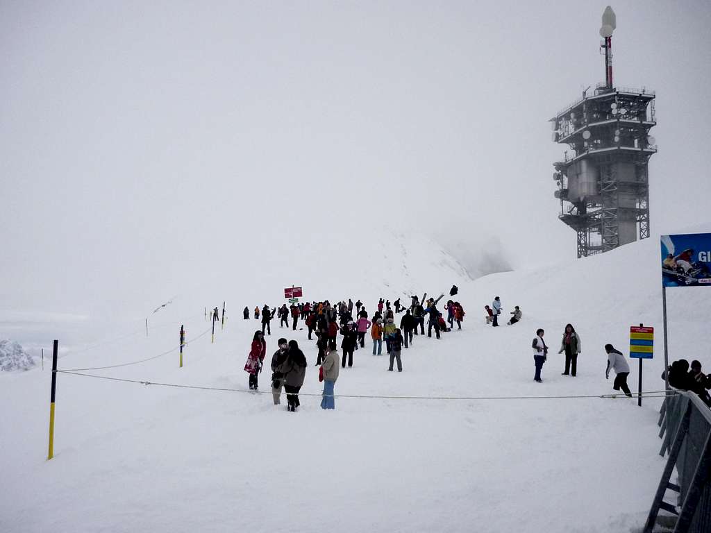 Touristic Klein Titlis with no view of the summit