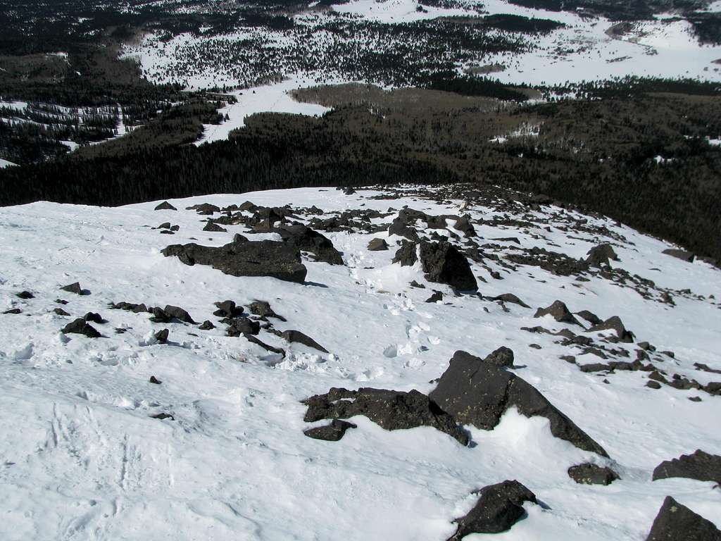 Looking down West Ridge