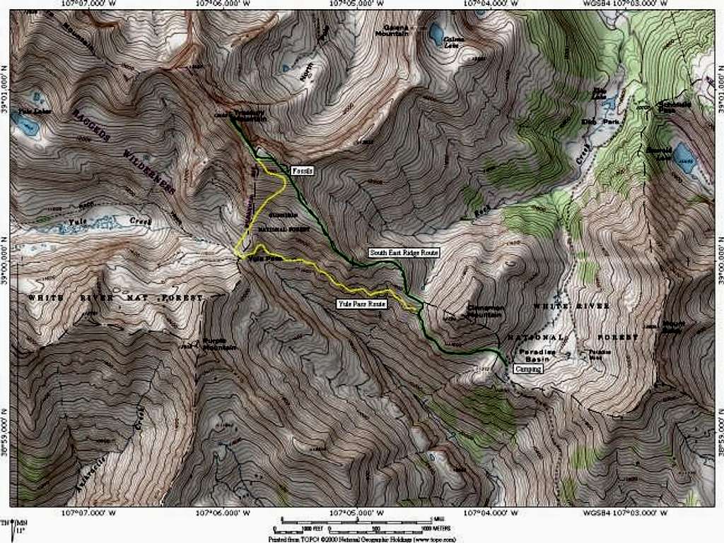Topographic map of the routes...