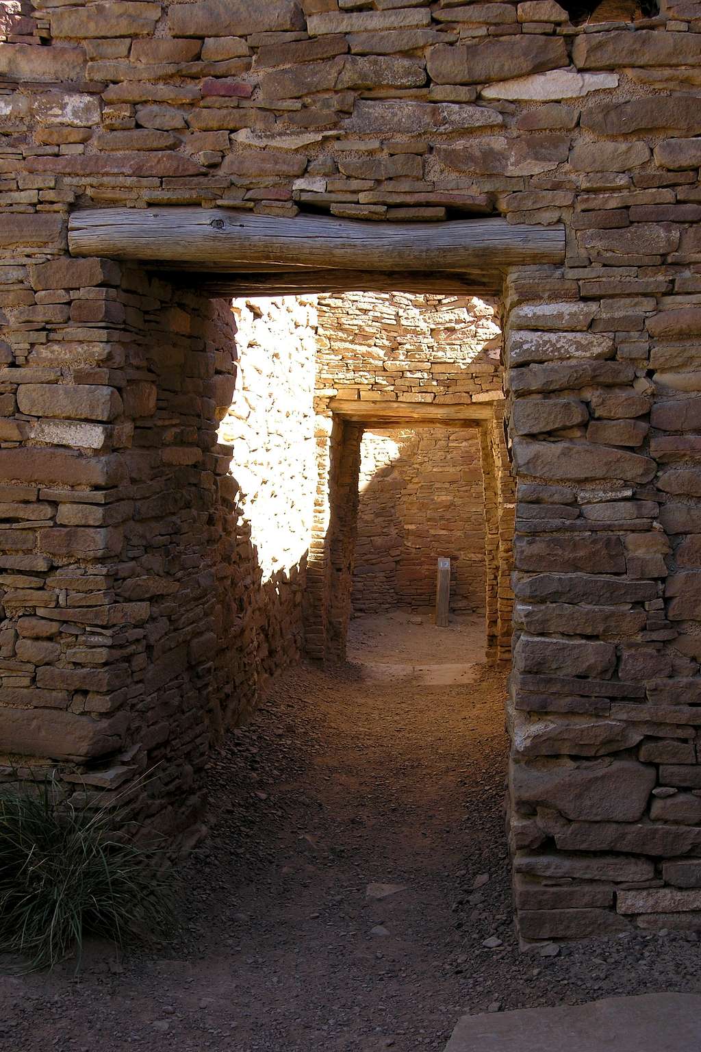 exploring inside Pueblo Bonito