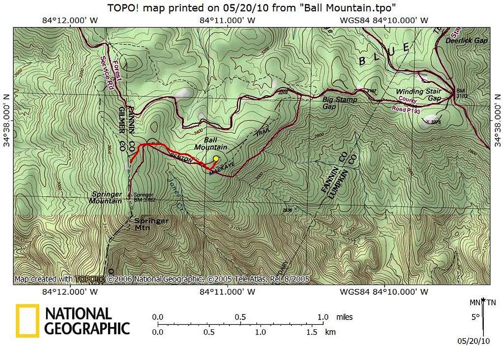 Ball Mountain Route Map