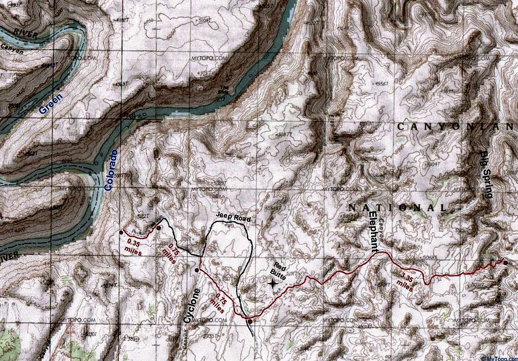 Map Of The Confluence Overlook Trail