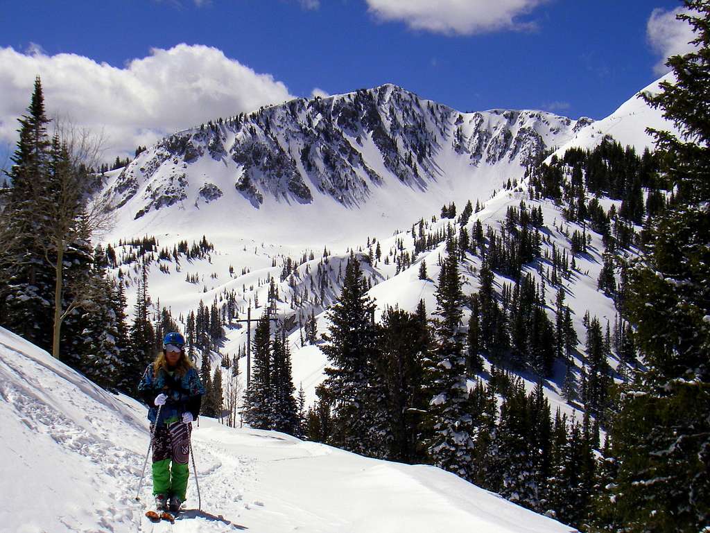 Troy skinning up Twin Lakes Pass