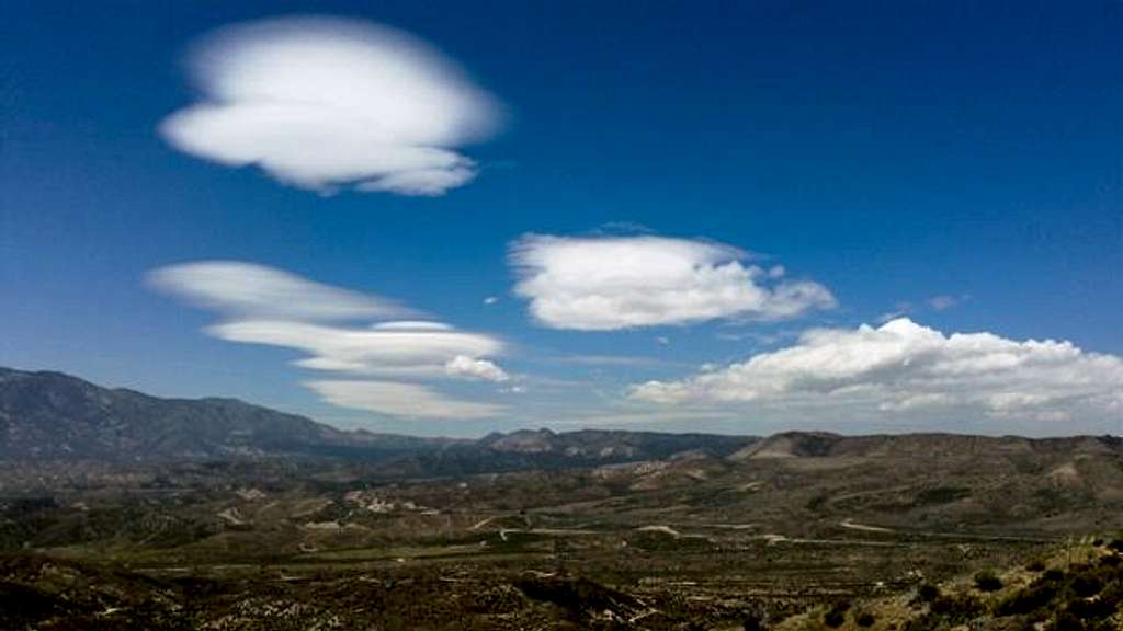 Lenticular clouds over Cajon Pass