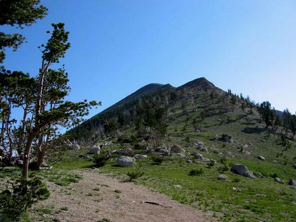 Looking up at the summit from...