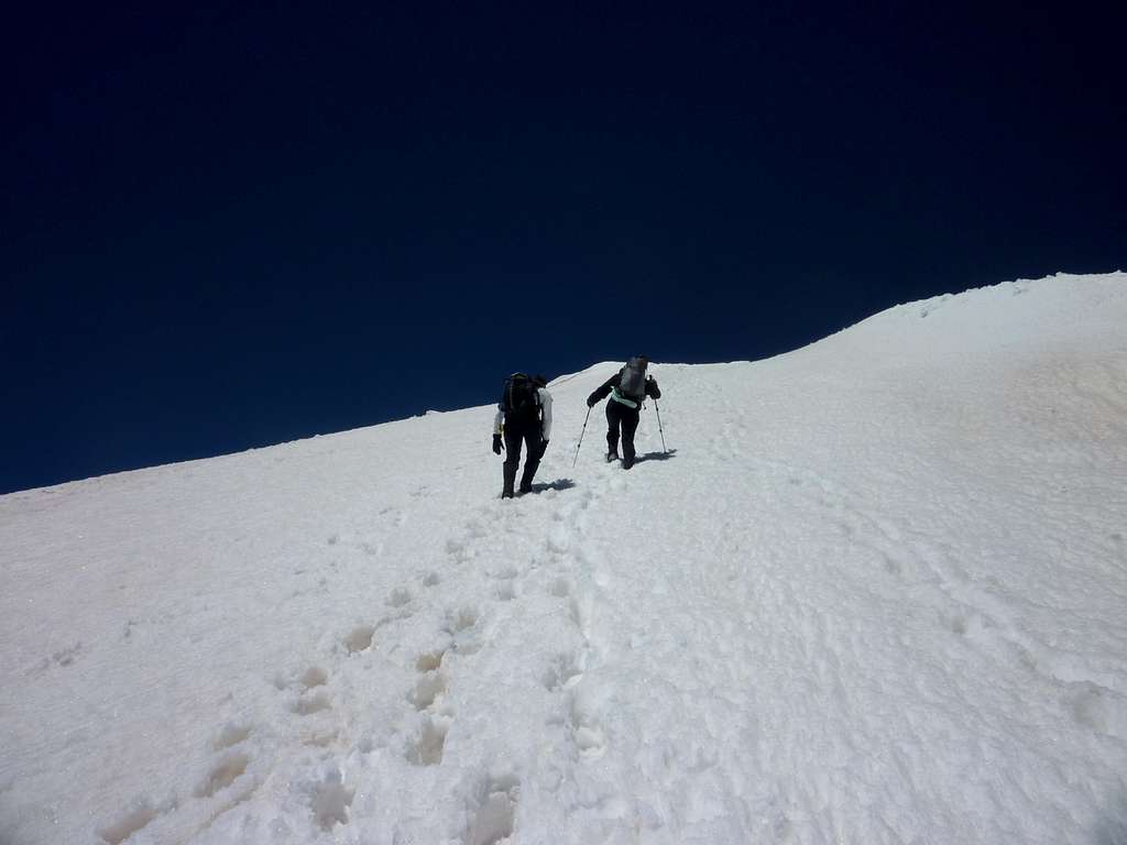 Ascending the east ridge of Tabeguache