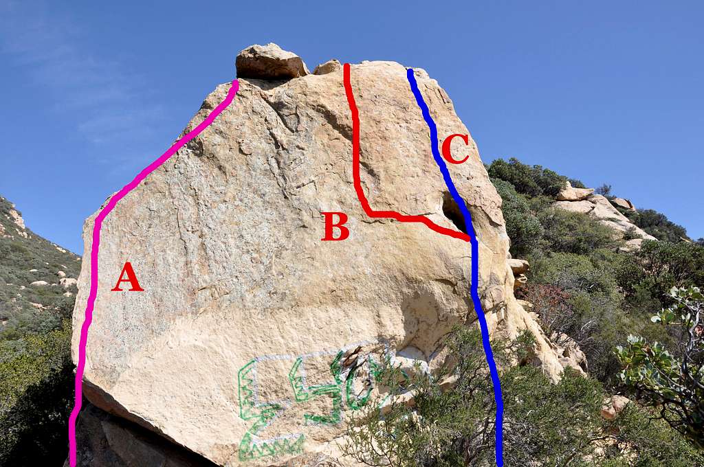 Routes of the west face