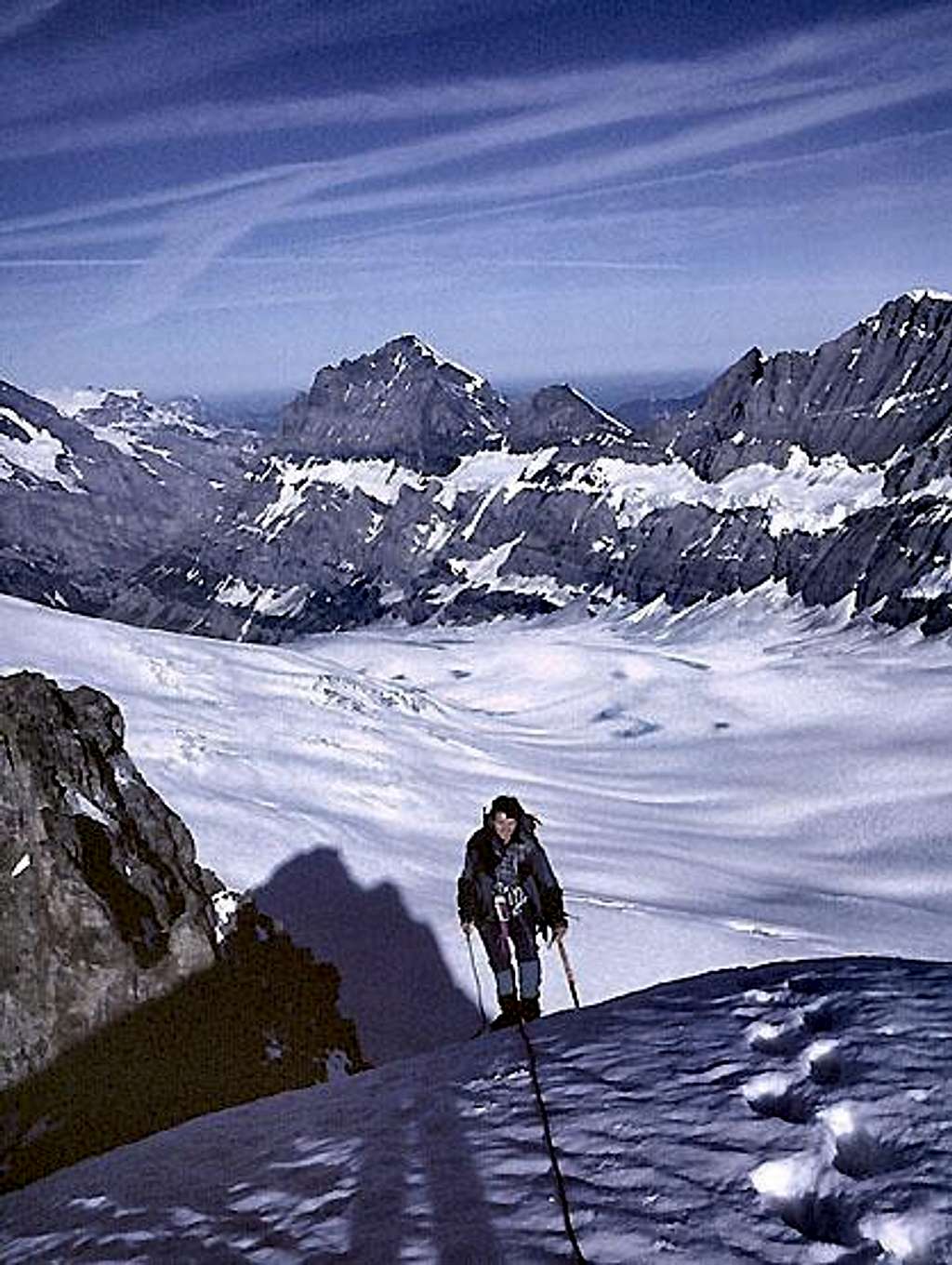 The last few steps to the summit of Tschingelhorn