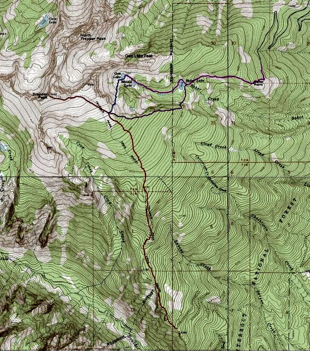 Trapper Peak Map