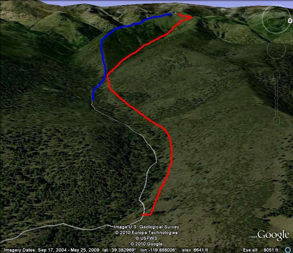 Google Earth Map™  of the two routes
