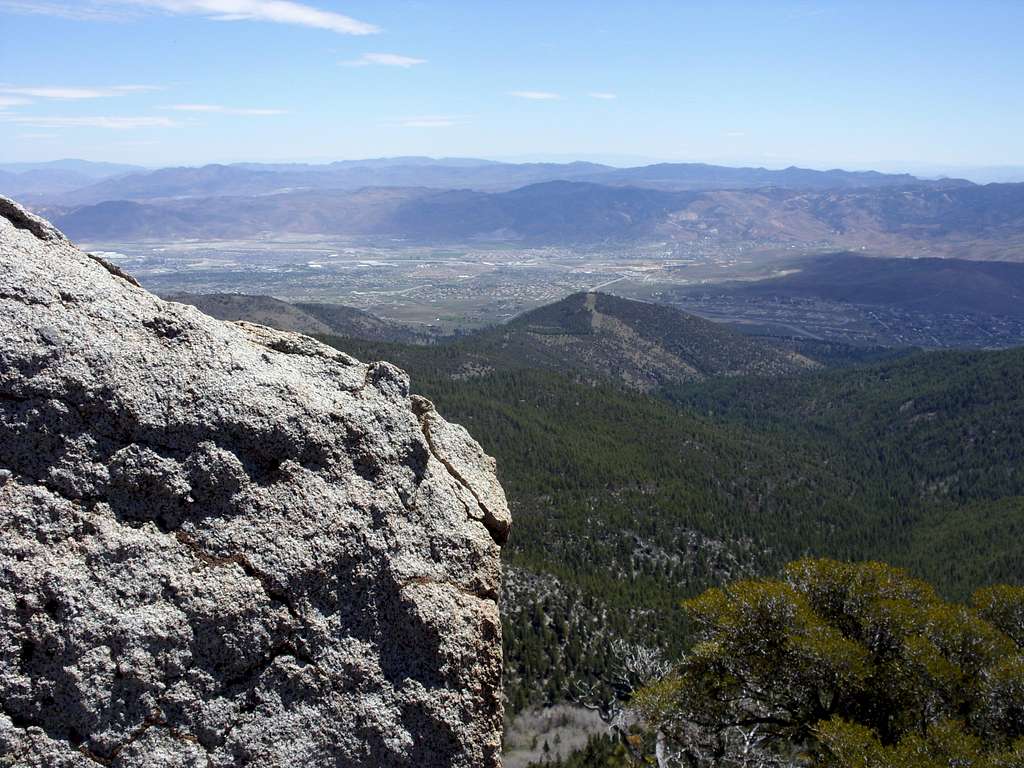 View east from the southeast summit to Dry Pond Peak