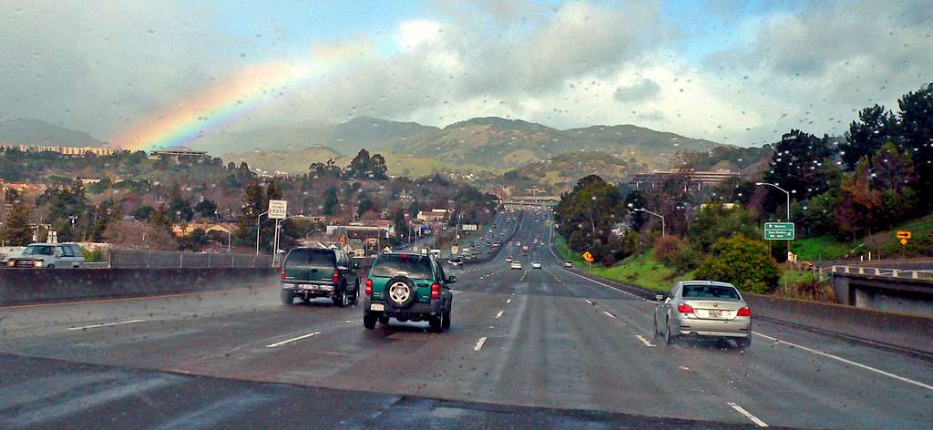Rainbow over Highway 101