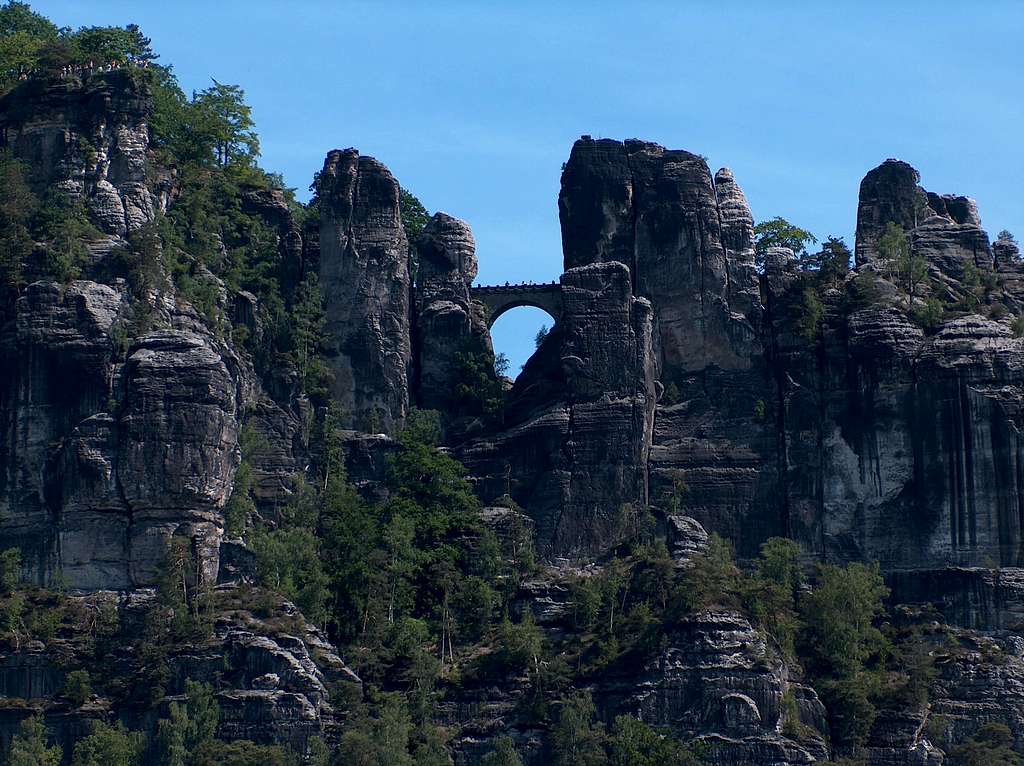 Bastei Bridge from below