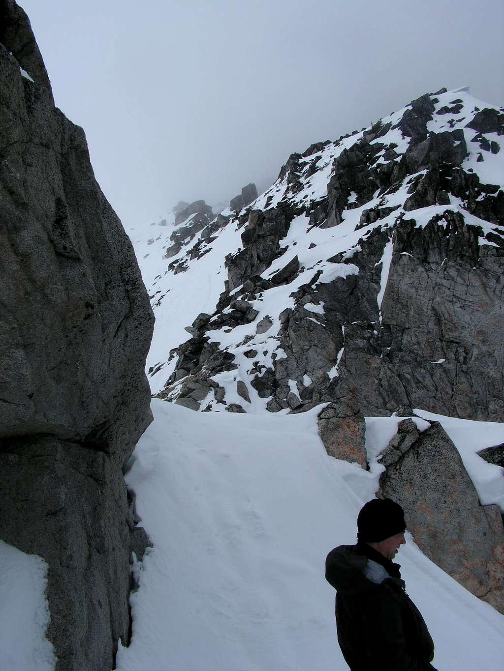 Looking at traverse to summit