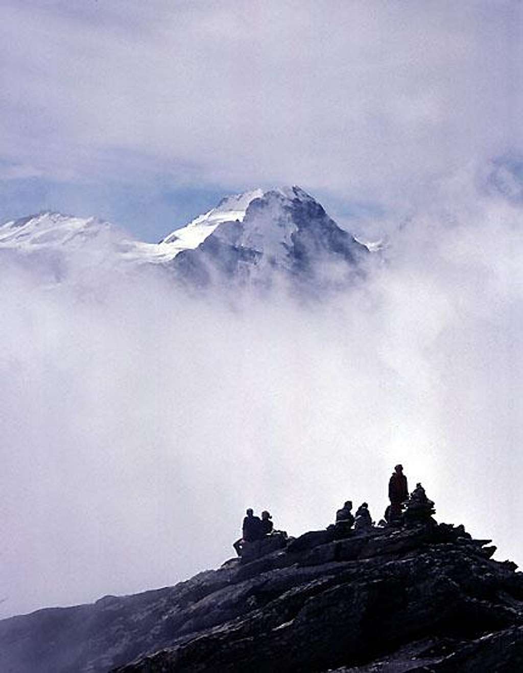 Climbers on the summit of Schwarzhorn