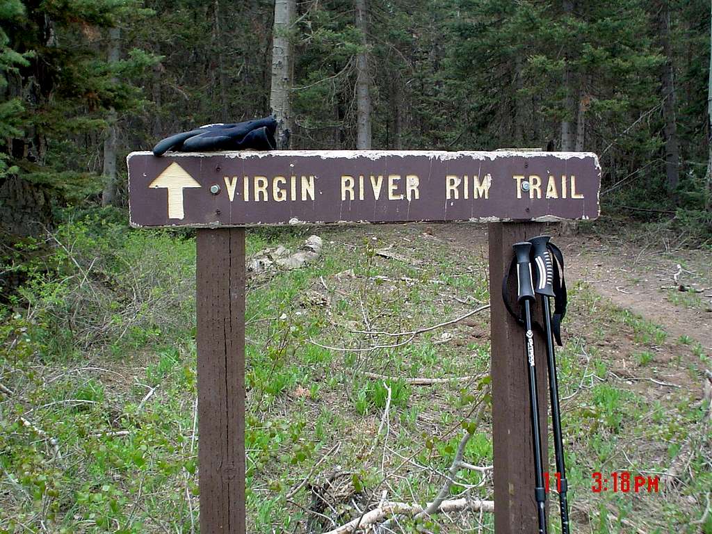 Virgin River Rim Trail sign