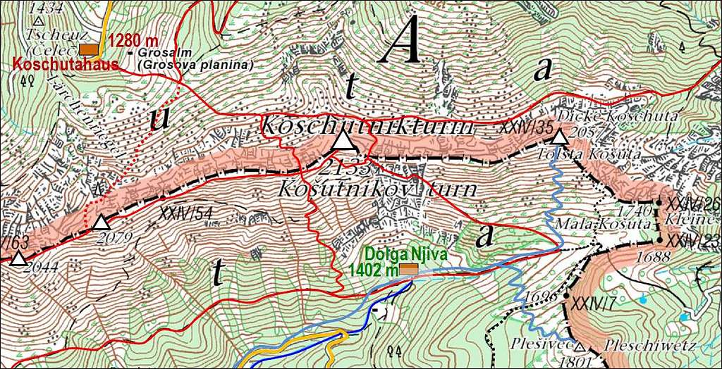 Kosutnikov Turn / Koschutnikturm map