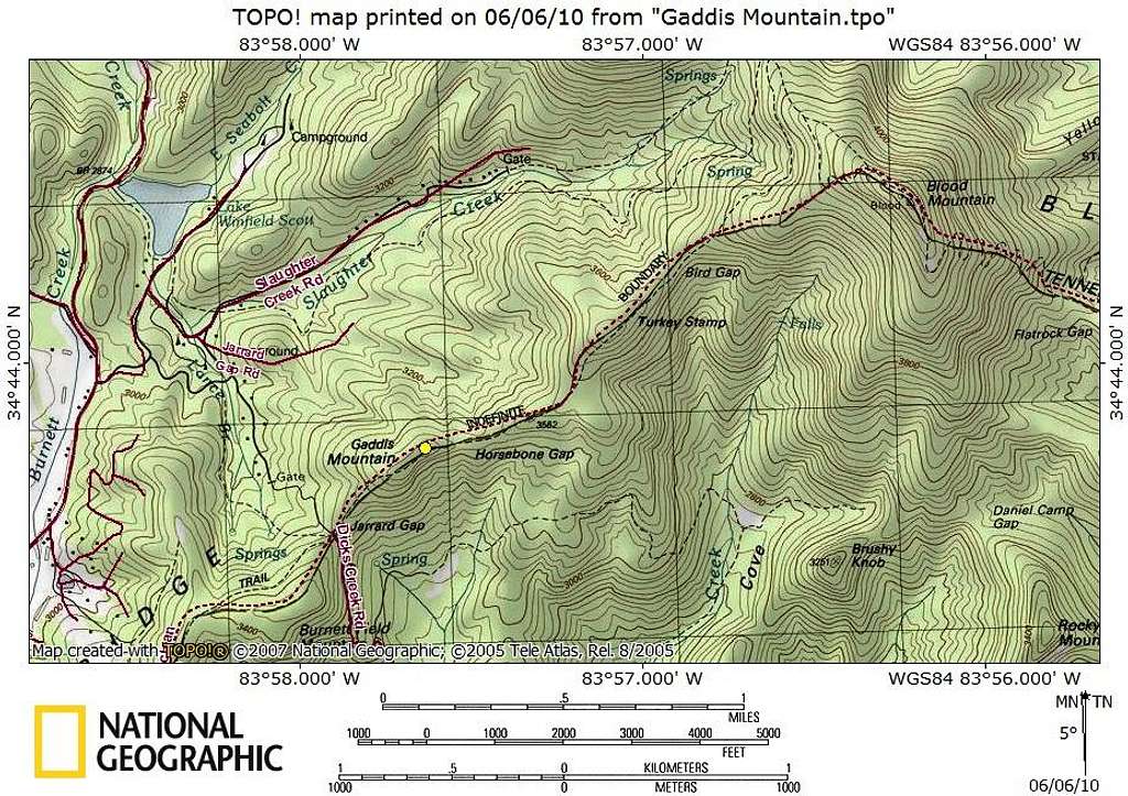 Gaddis Mountain Map