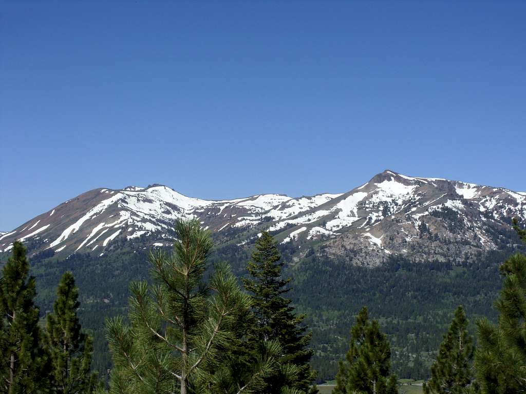 Zoom Shot of Red Lake Peak and Stevens Peak from Pickett Peak Road, above the Hope Valley.