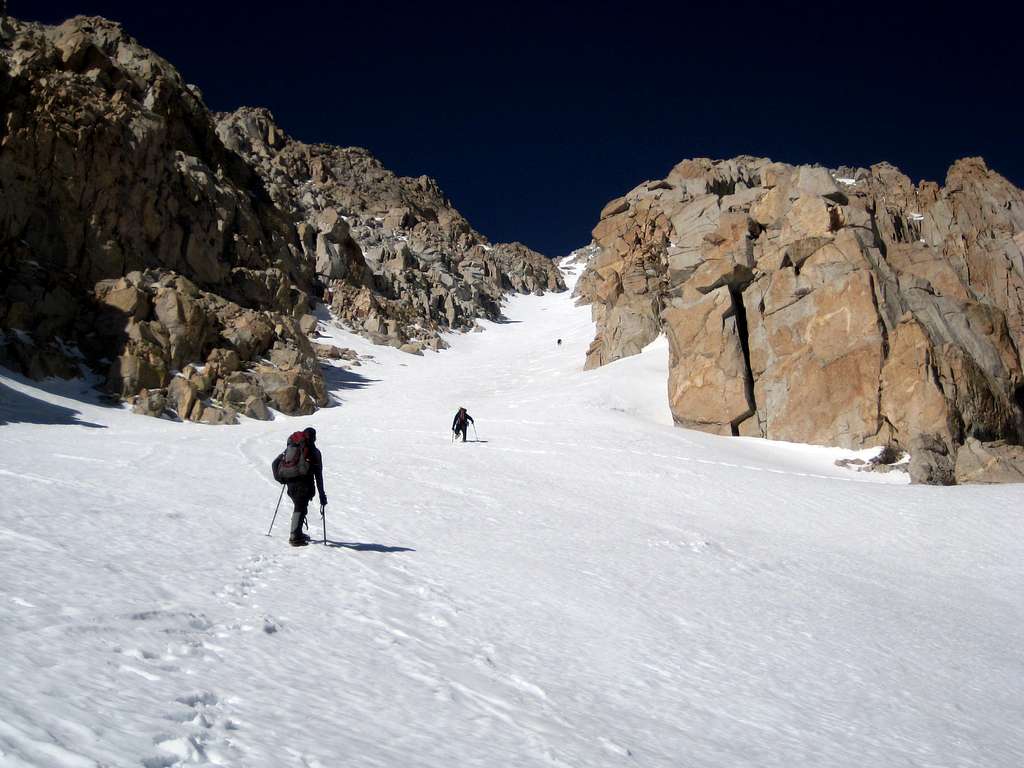 Looking up the NE Couloir