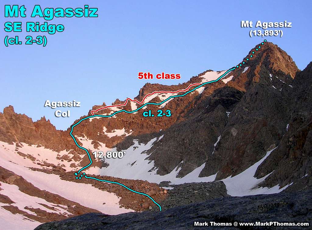 Descent Routes from Mt Agassiz