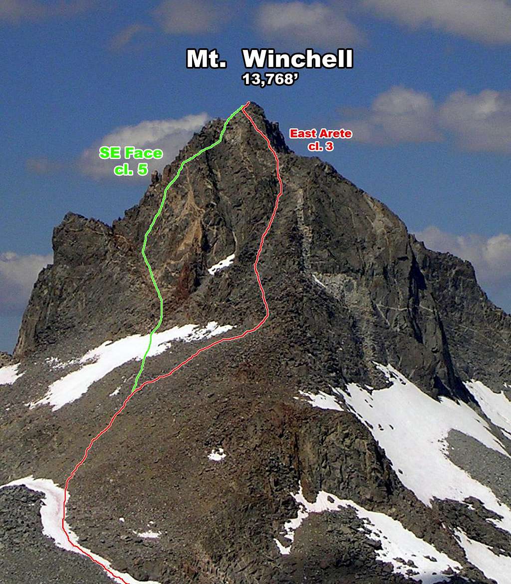 Routes on the SE Side of Mt Winchell
