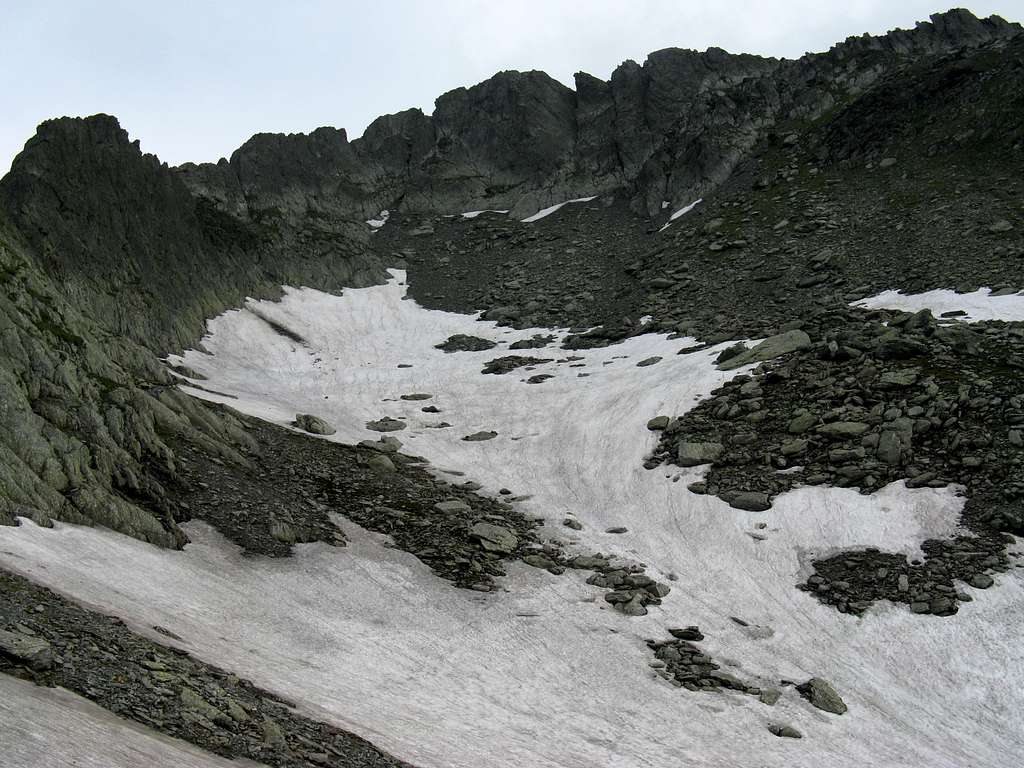 snow patches in Fagaras Mountains  are not a rare thing in summer period