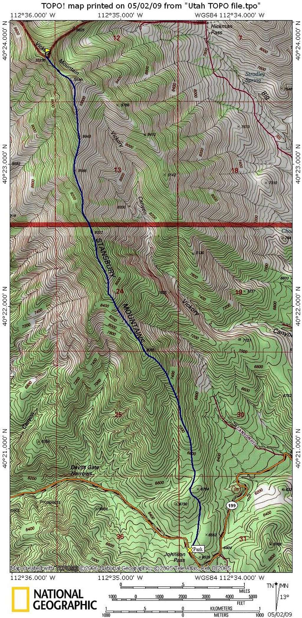 Vickory Peak map