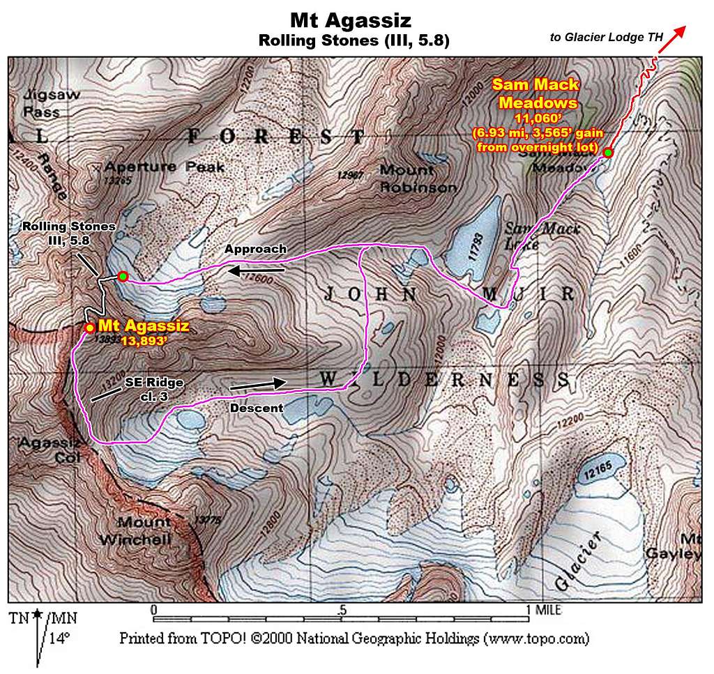 Mt Agassiz: Rolling Stones Map
