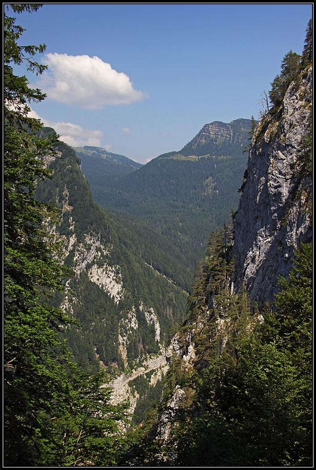 Rio Bombasso valley from below Monte Brizzia