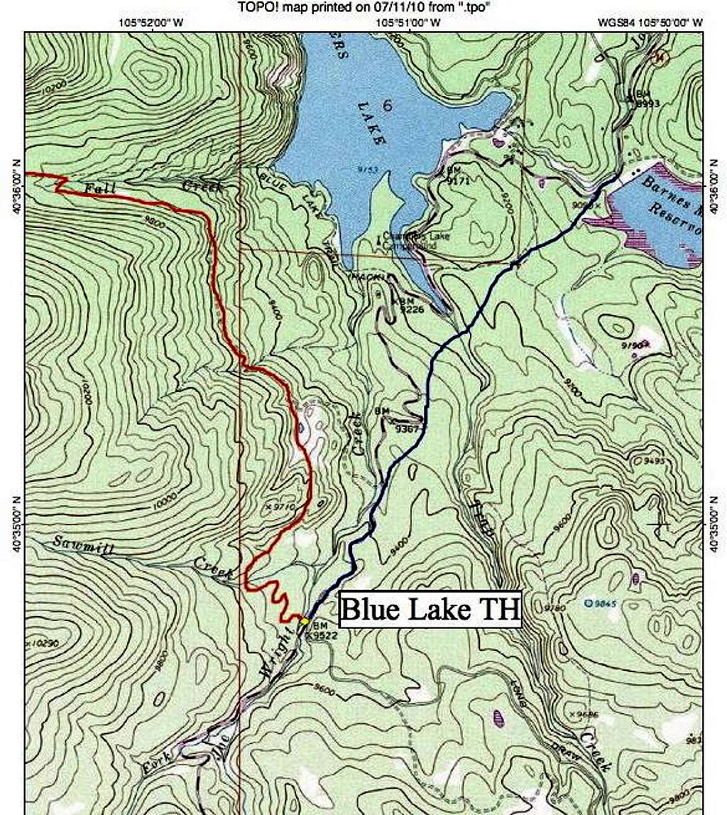 Blue Lake Trailhead Map