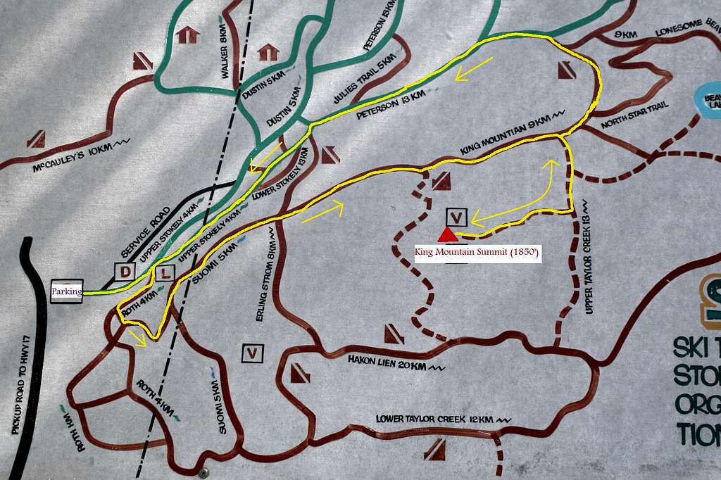 King Mountain Trail System Map