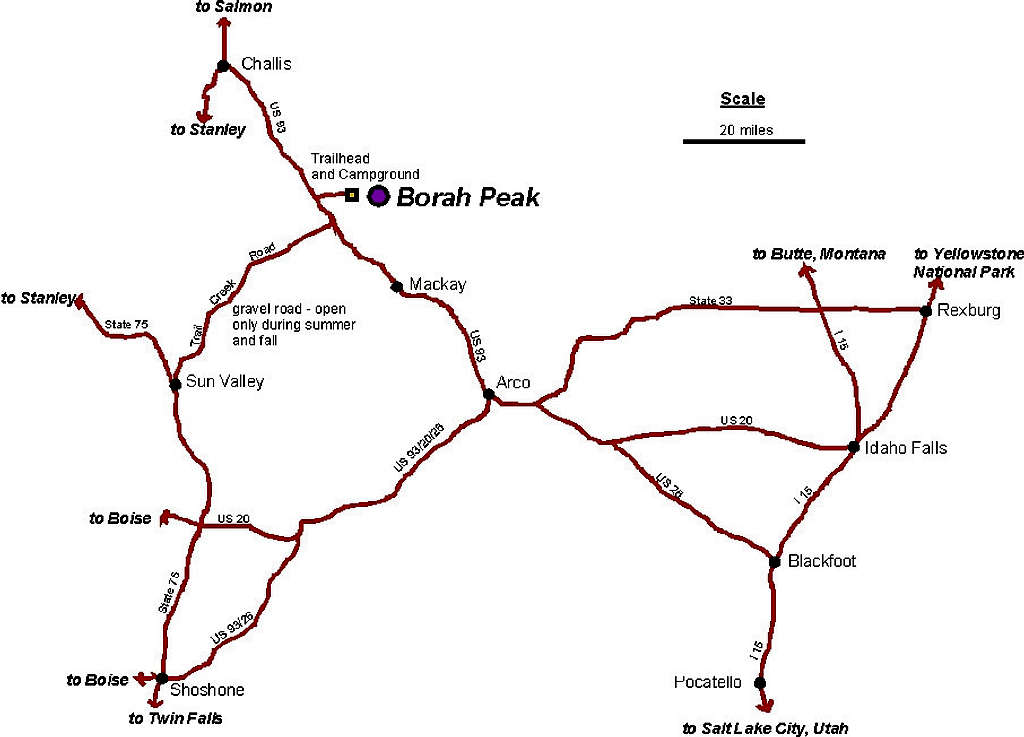 Borah Peak map