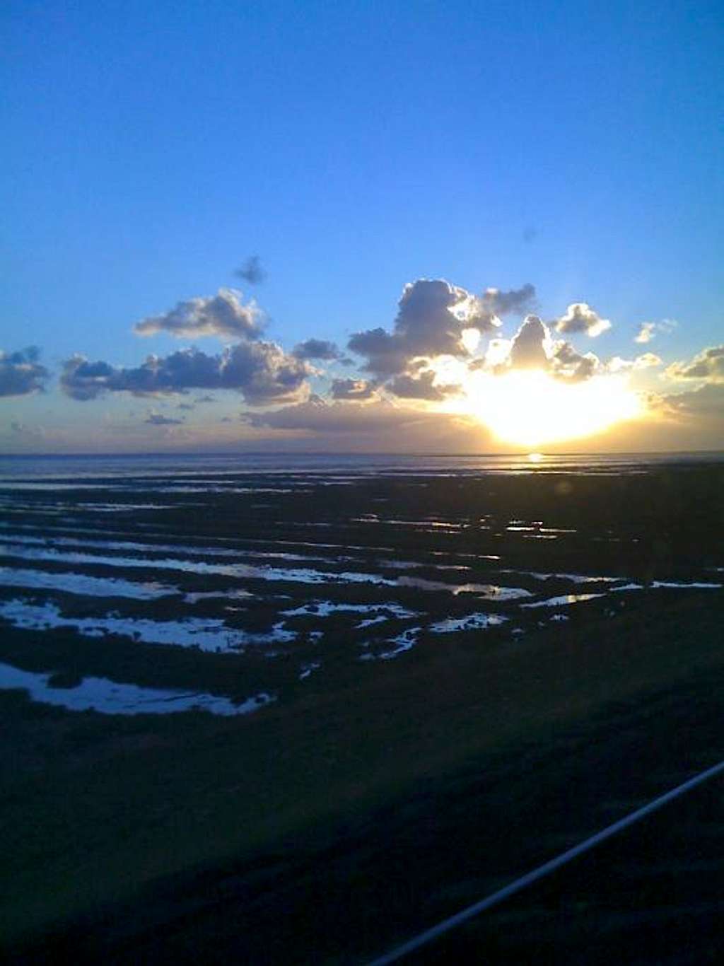 Early morning view from the train connecting Sylt with the mainland