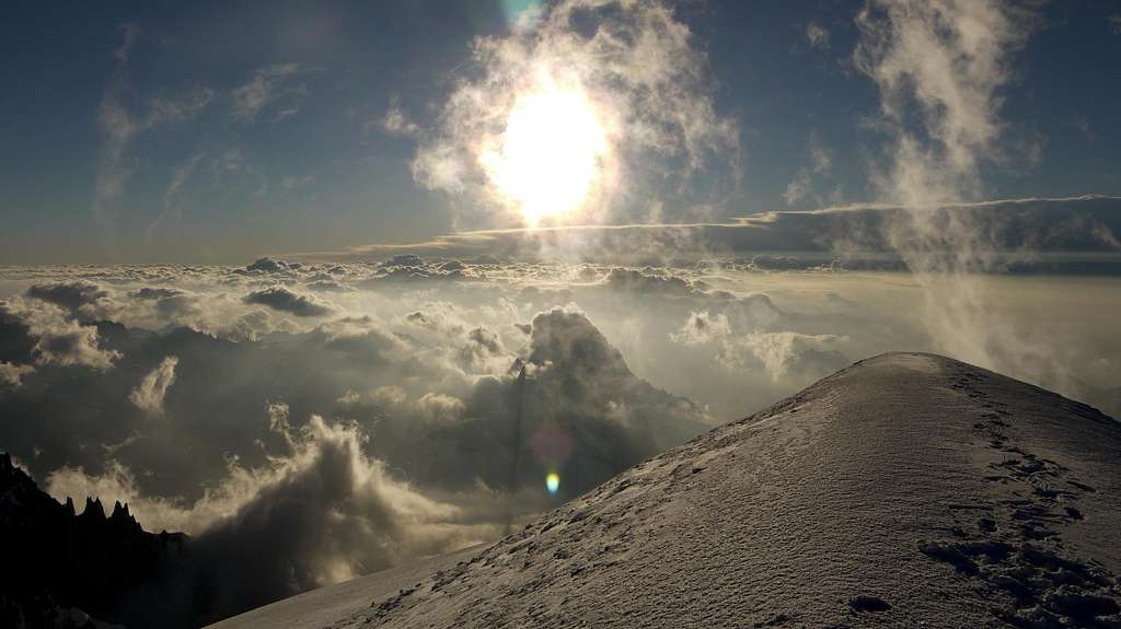 Dawn from the summit of Mont Blanc
