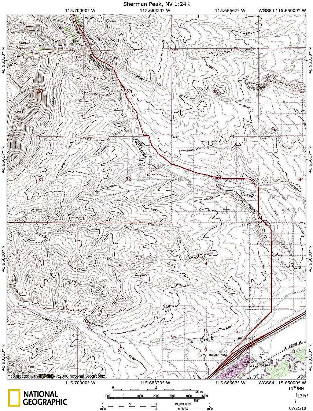 Sherman Peak access route (1/2)
