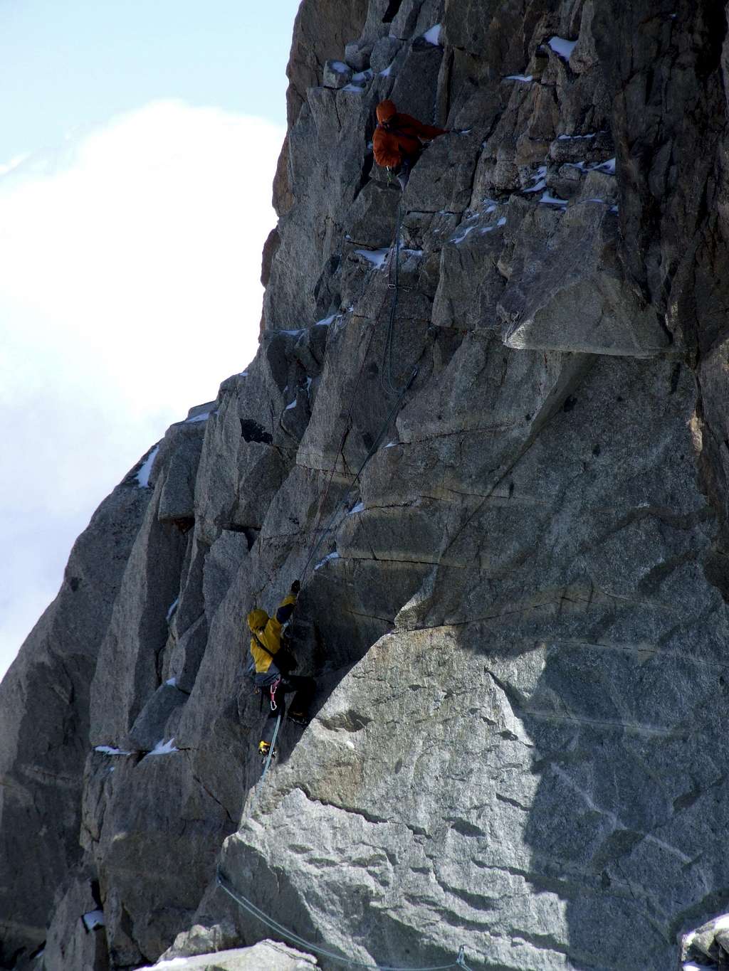 First pitch of the south-west route on the Dent du Geant