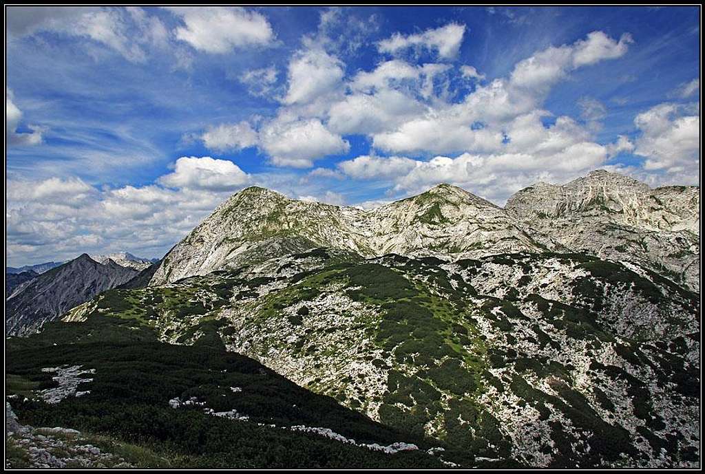 Tolminski Kuk, Zeleni vrh and Podrta gora