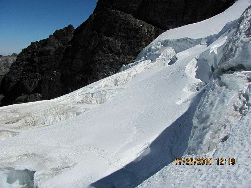 Looking down the Tarija Glacier