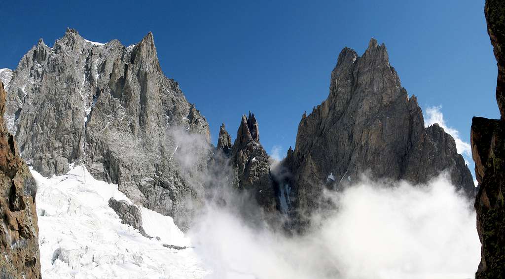 Aiguille Blanche, Dames Anglaises and Aiguille Noire; seen from Colle dell'Innominata.