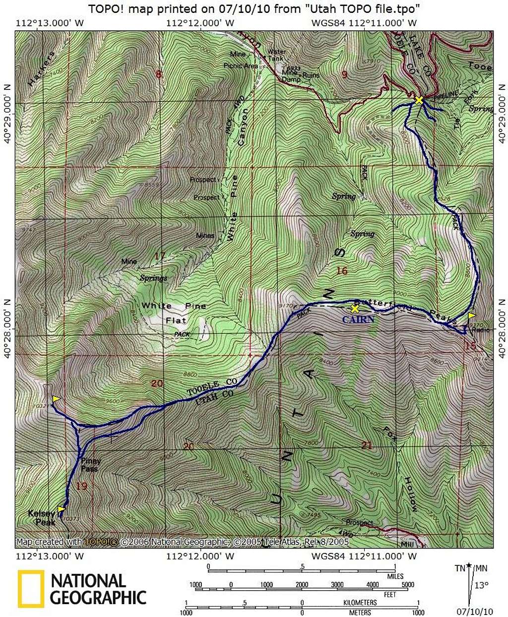 Kelsey Peak Map