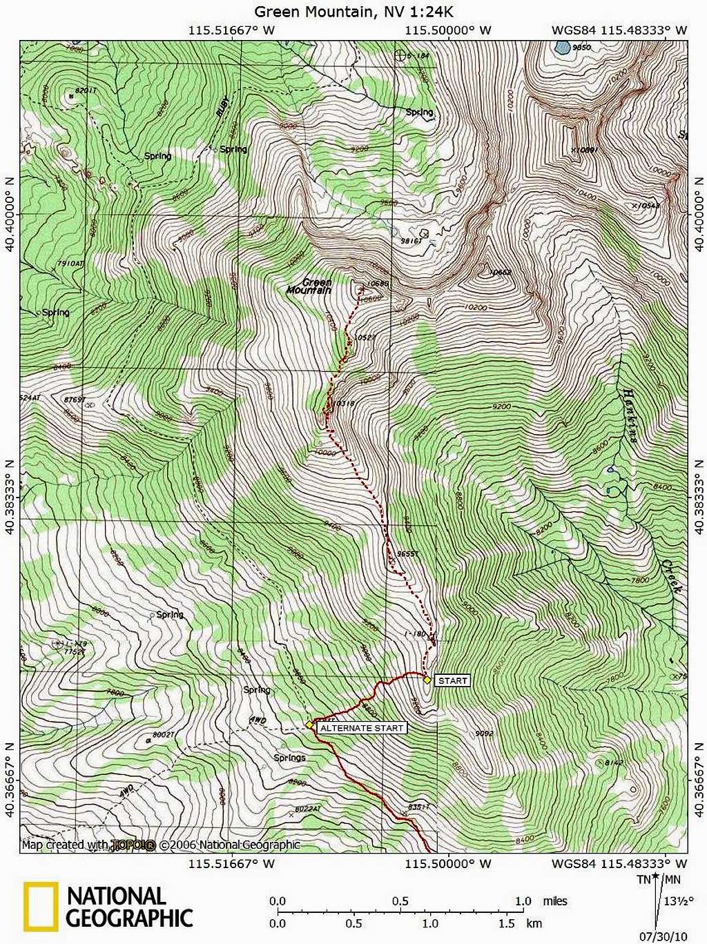 Green Mountain access route (2/2)