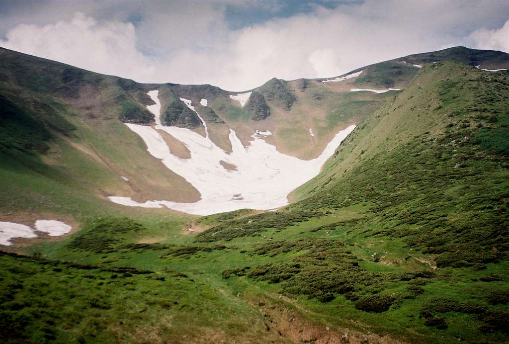 Patches of snow in mid June