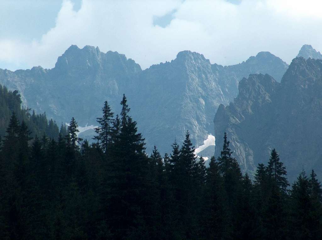 Jagged peaks and cliffs